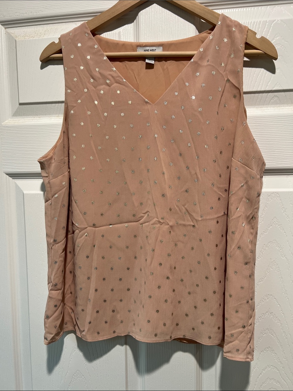 Nine West Dusty Rose Metallic Dot V-Neck Camisole